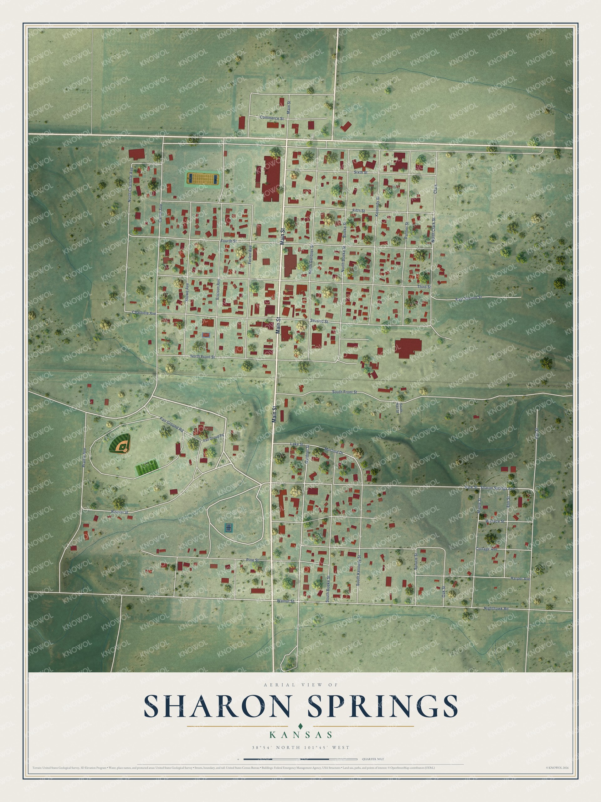 Watermarked full-map preview of Sharon Springs, Kansas