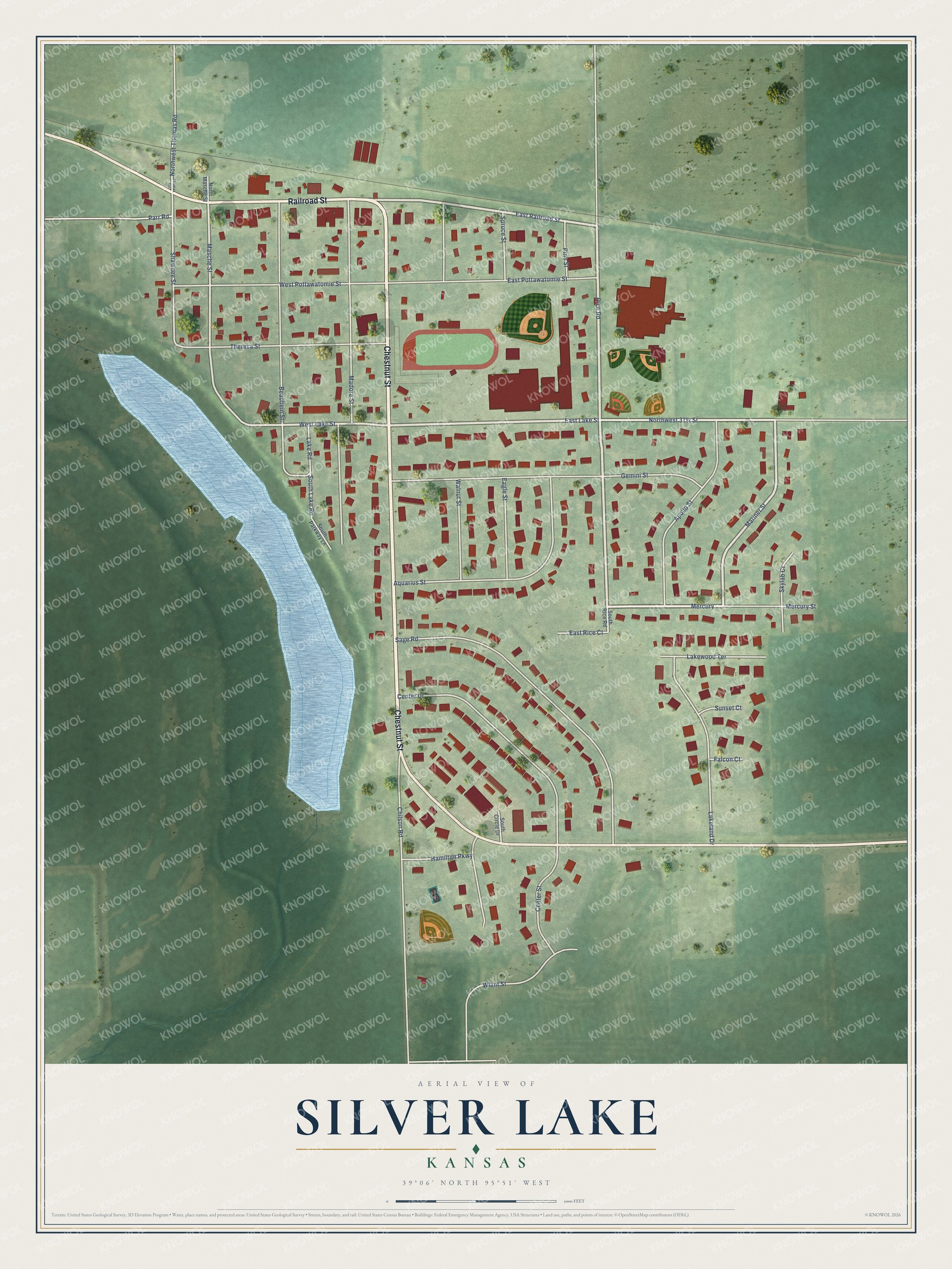 Watermarked full-map preview of Silver Lake, Kansas