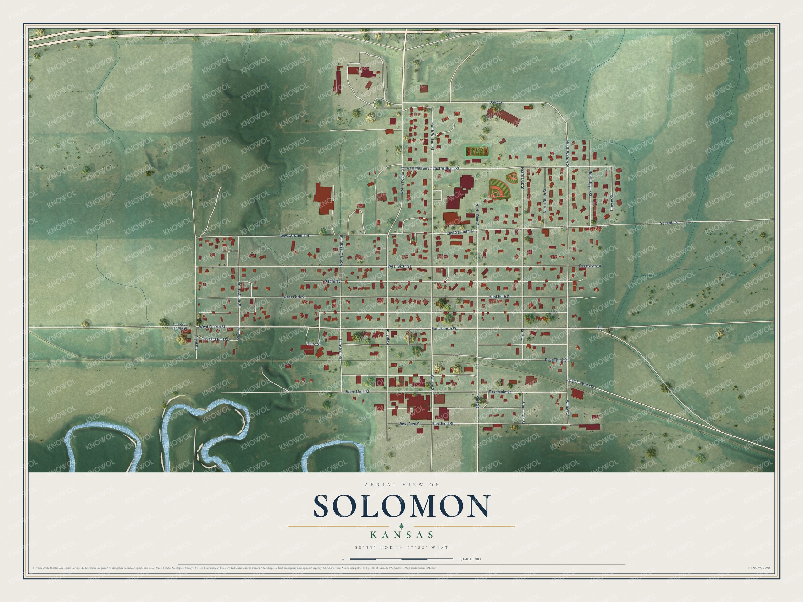 Watermarked full-map preview of Solomon, Kansas