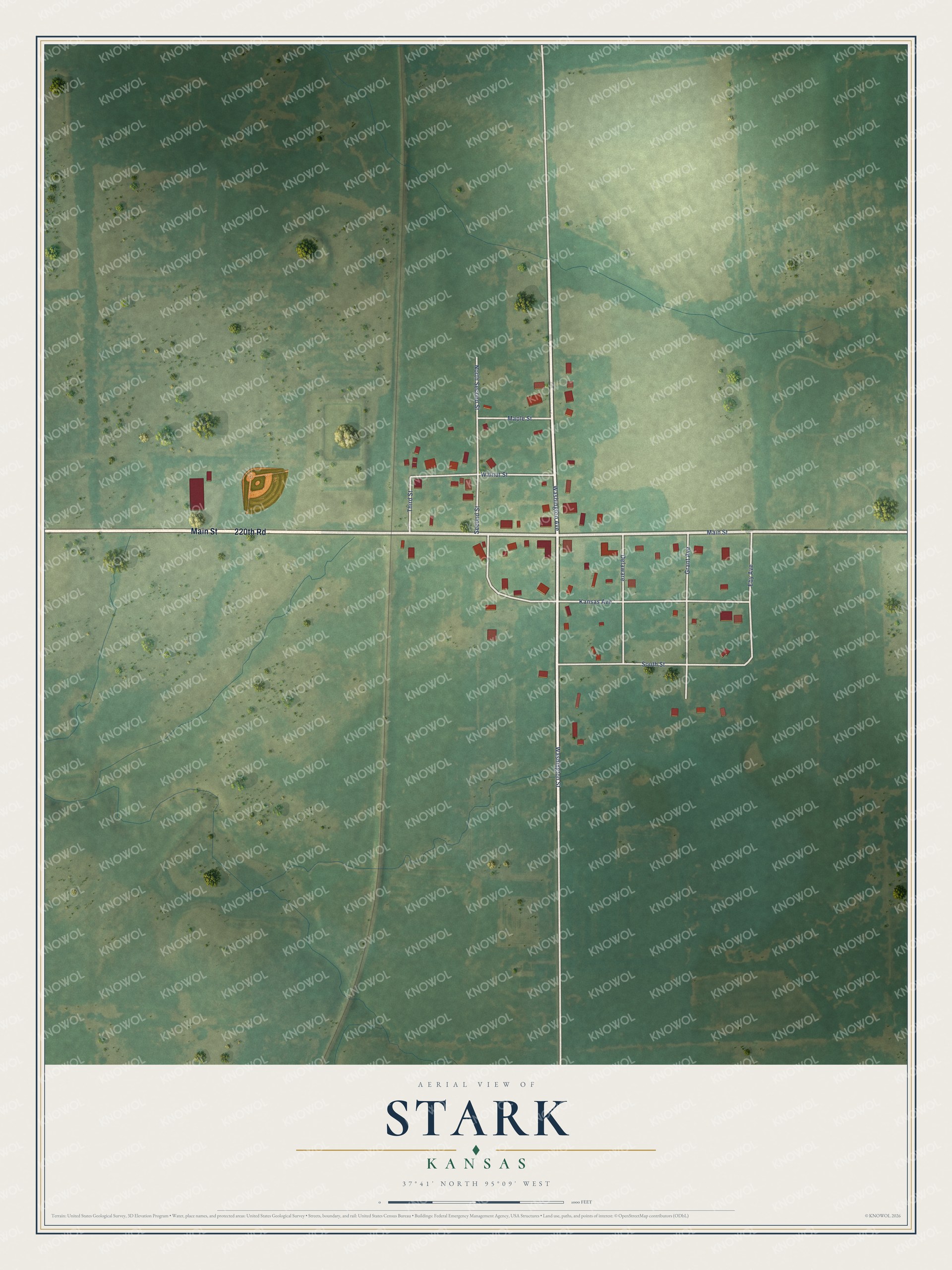 Watermarked full-map preview of Stark, Kansas