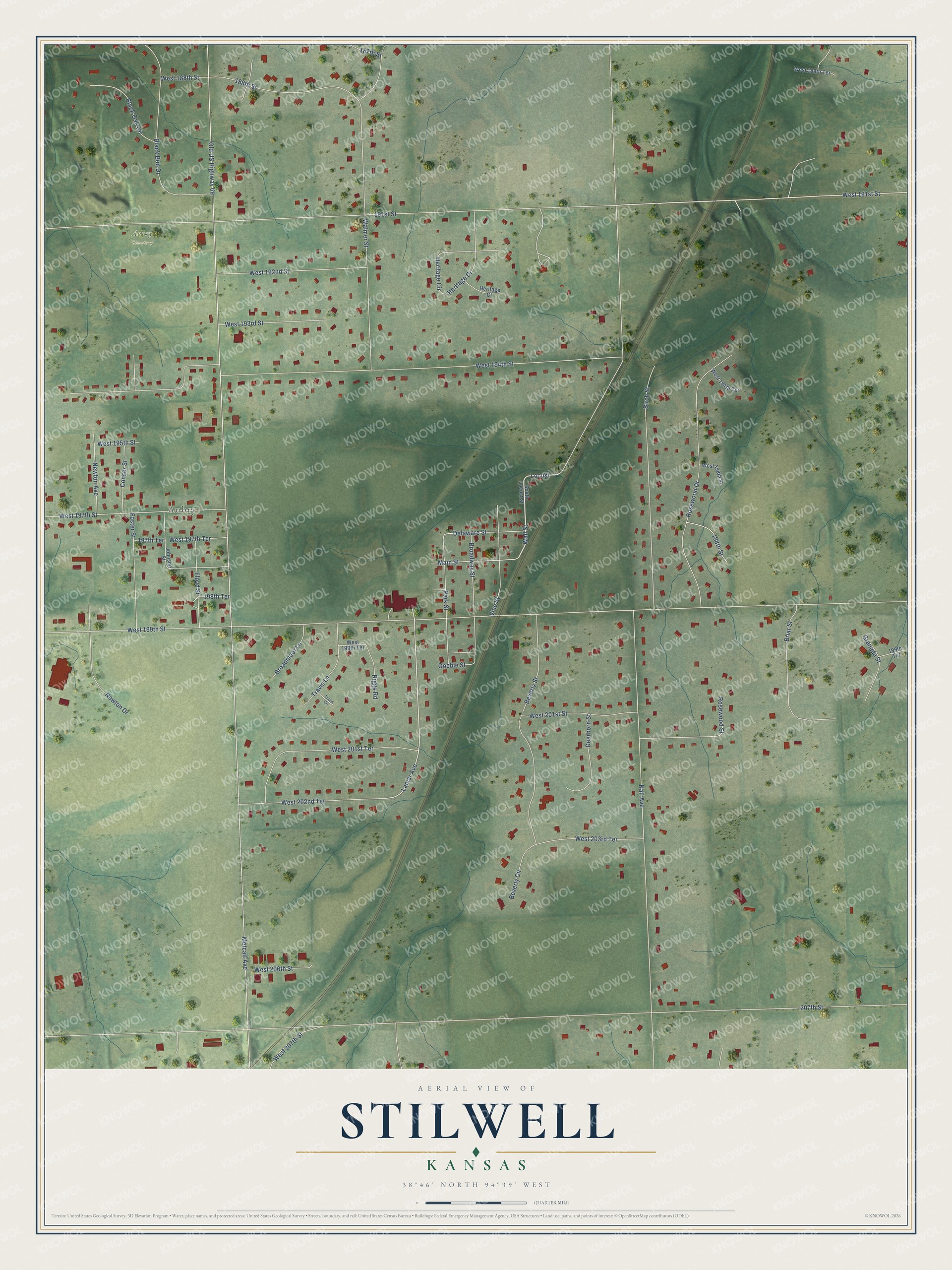 Watermarked full-map preview of Stilwell, Kansas