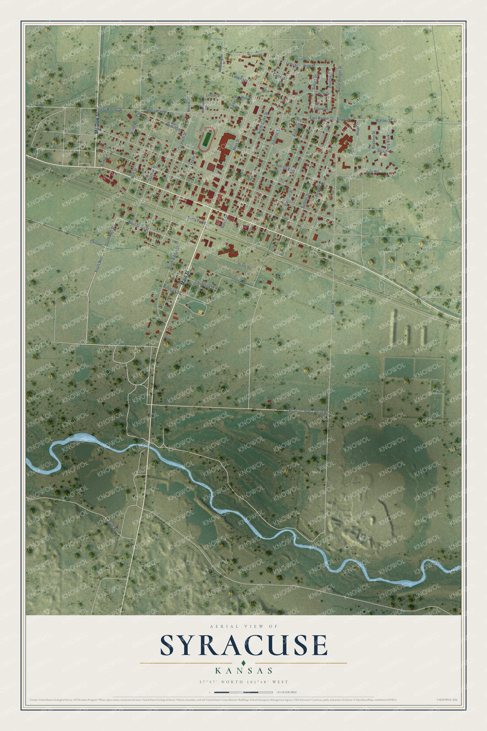 Watermarked full-map preview of Syracuse, Kansas