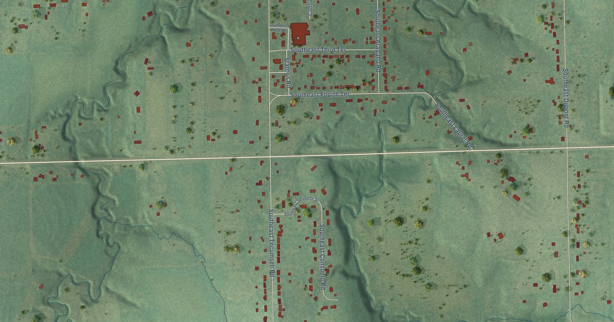 Map of Tecumseh, Kansas in 2026