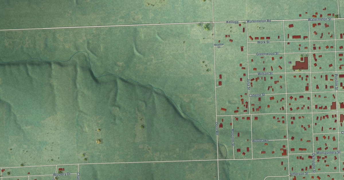 Map of Thayer, Kansas in 2026