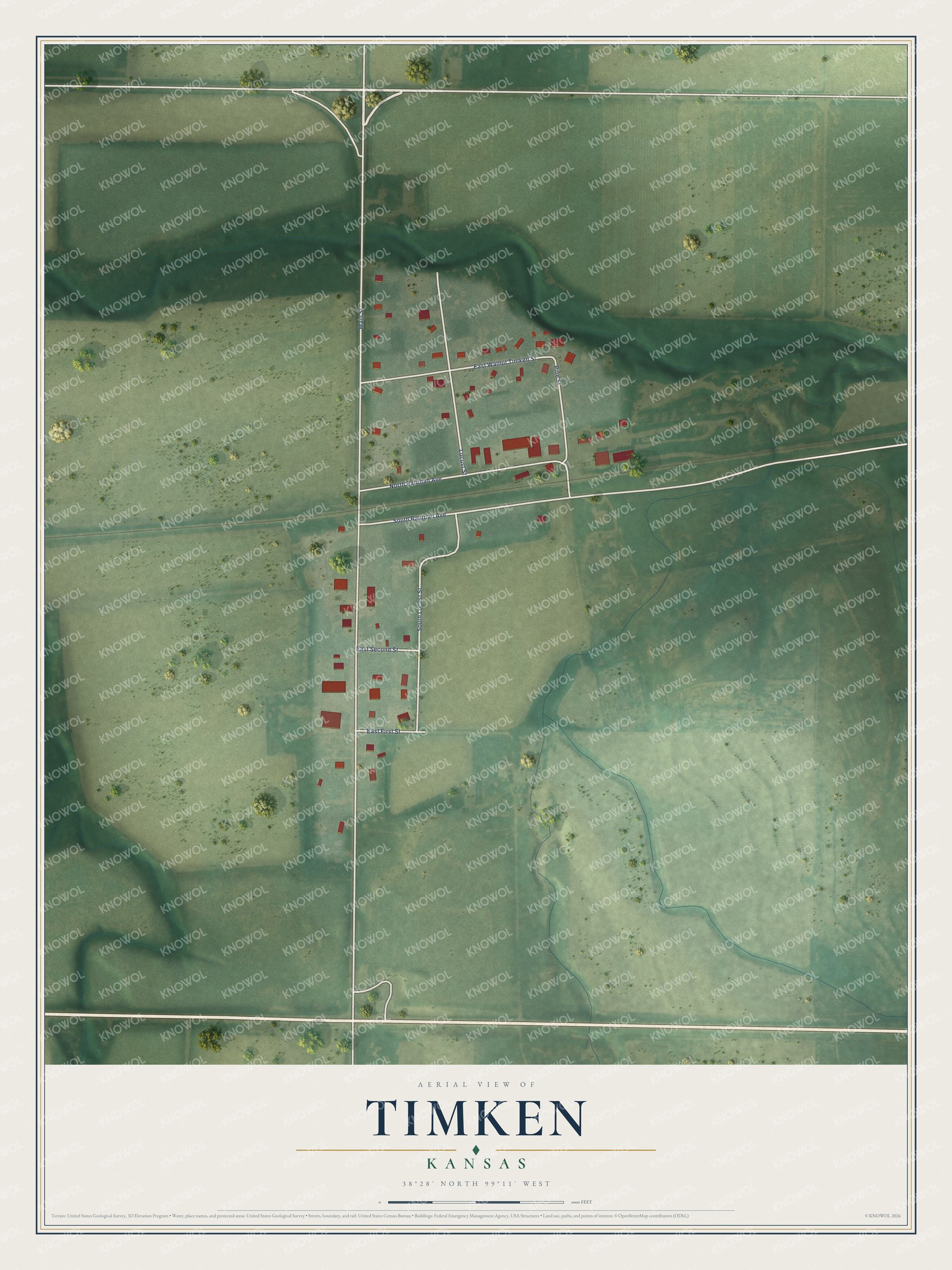 Watermarked full-map preview of Timken, Kansas