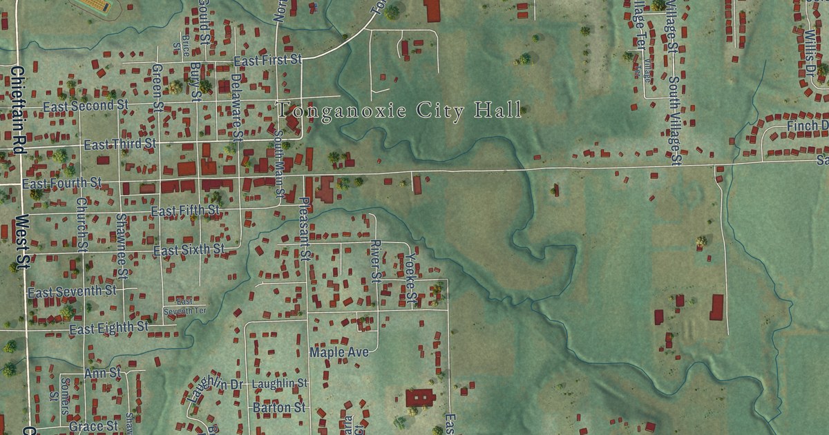 Map of Tonganoxie, Kansas in 2026