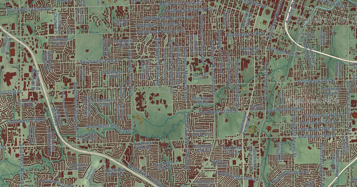 Map of Topeka, Kansas in 2026