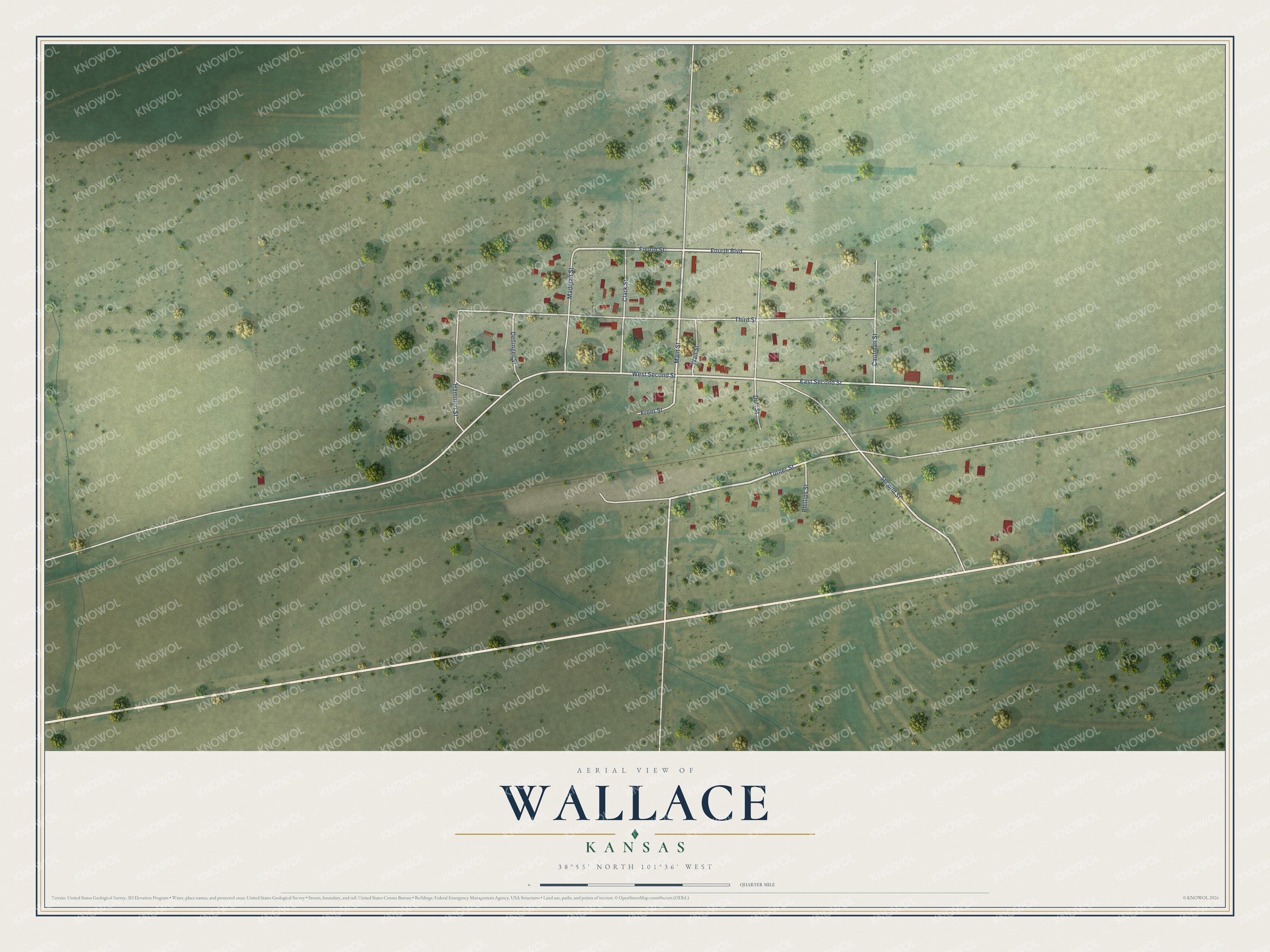 Watermarked full-map preview of Wallace, Kansas
