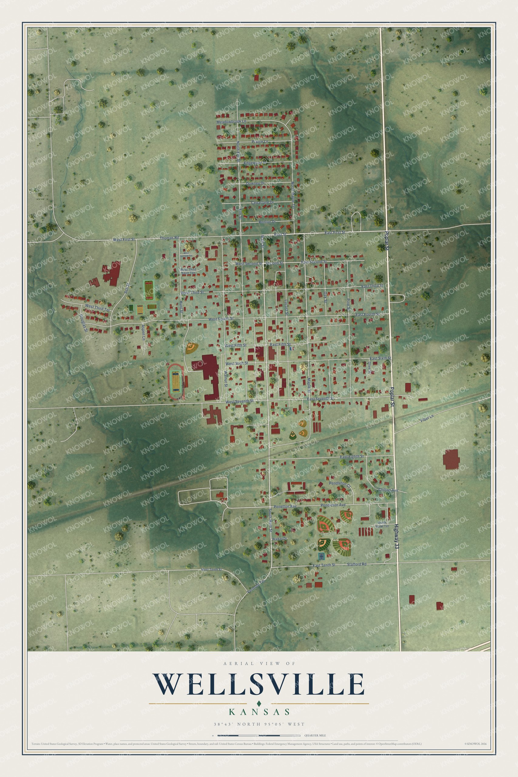 Watermarked full-map preview of Wellsville, Kansas