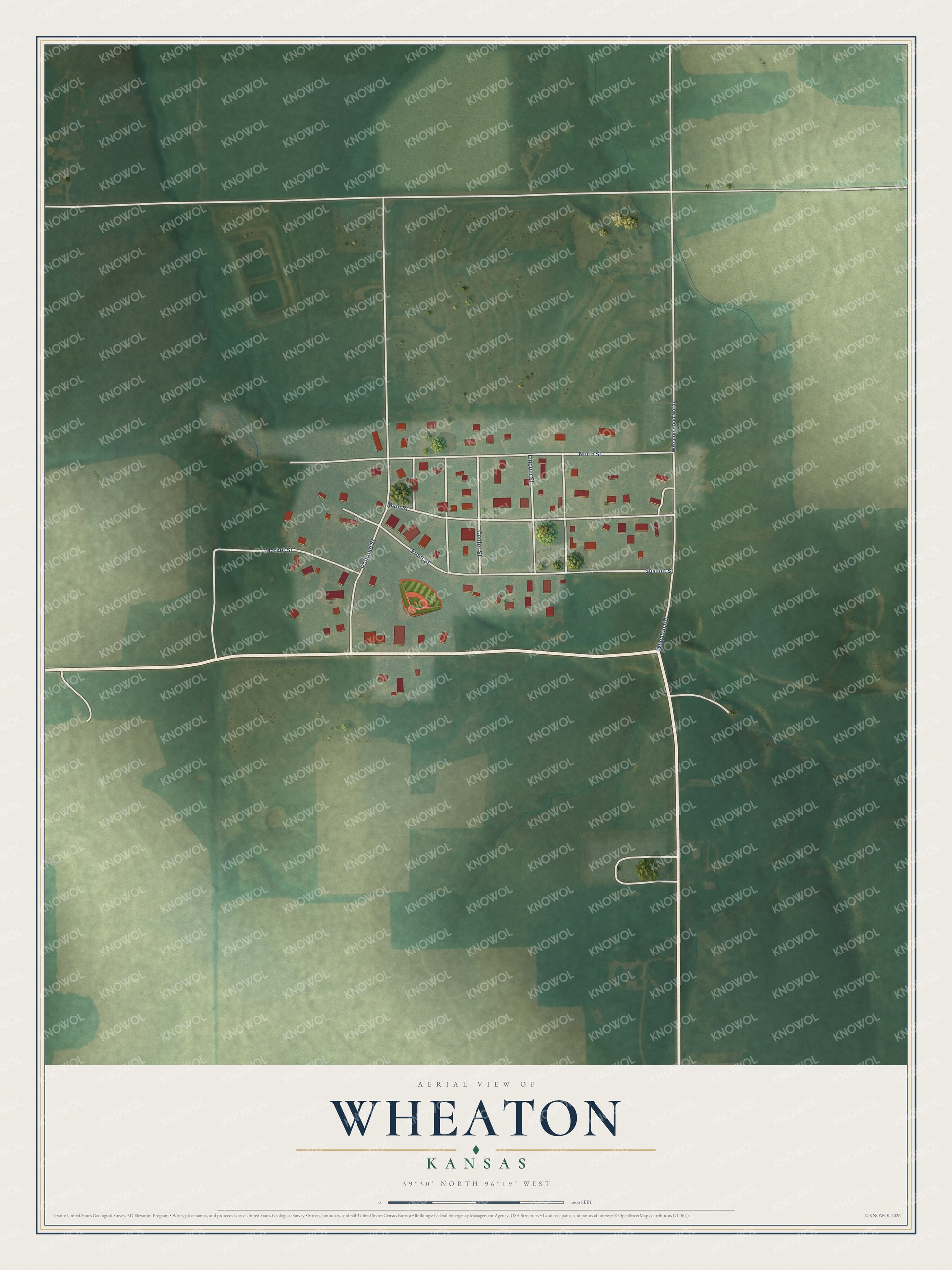 Watermarked full-map preview of Wheaton, Kansas