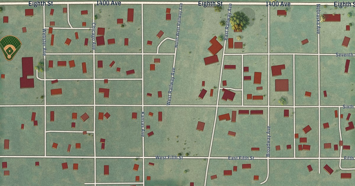 Map of Woodbine, Kansas in 2026