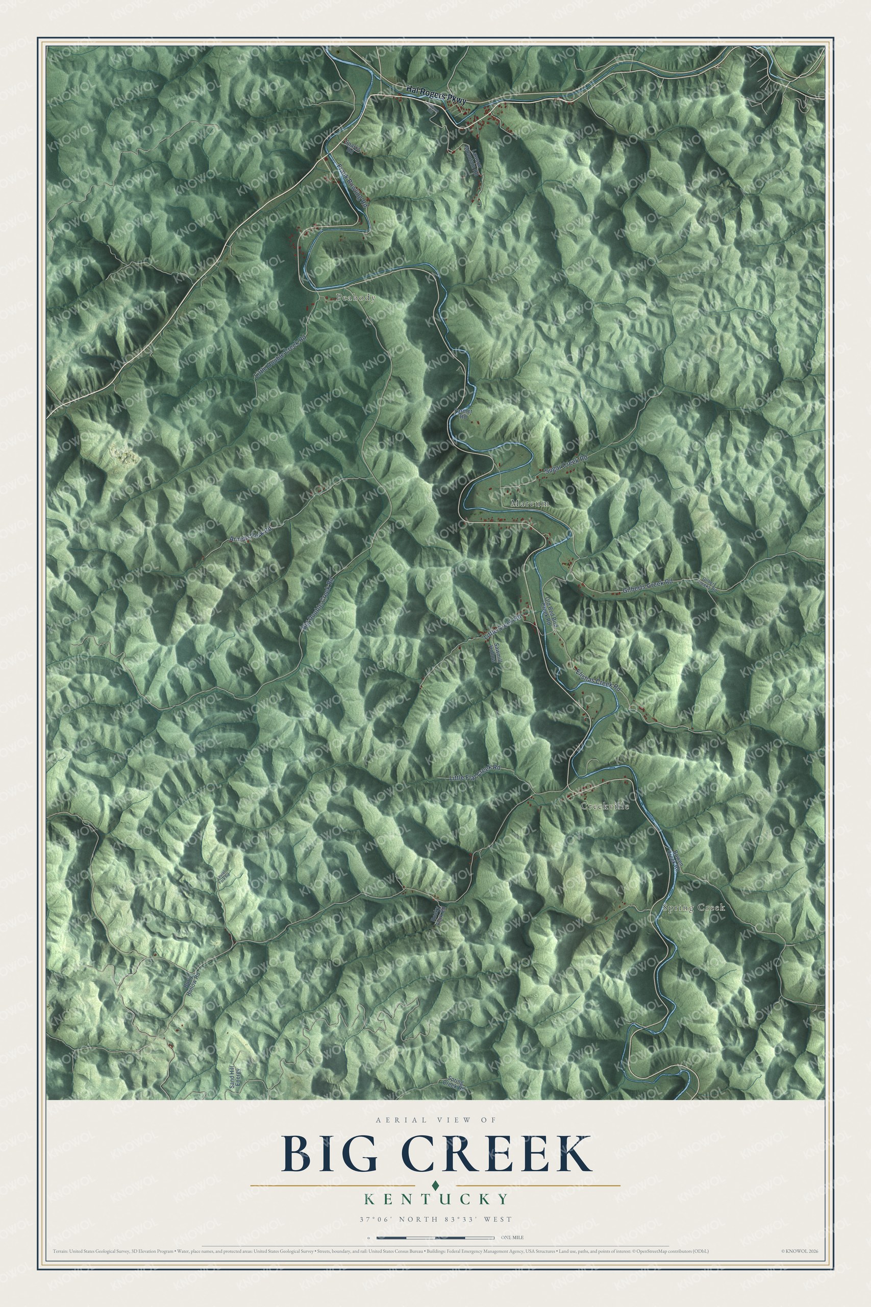 Watermarked full-map preview of Big Creek, Kentucky
