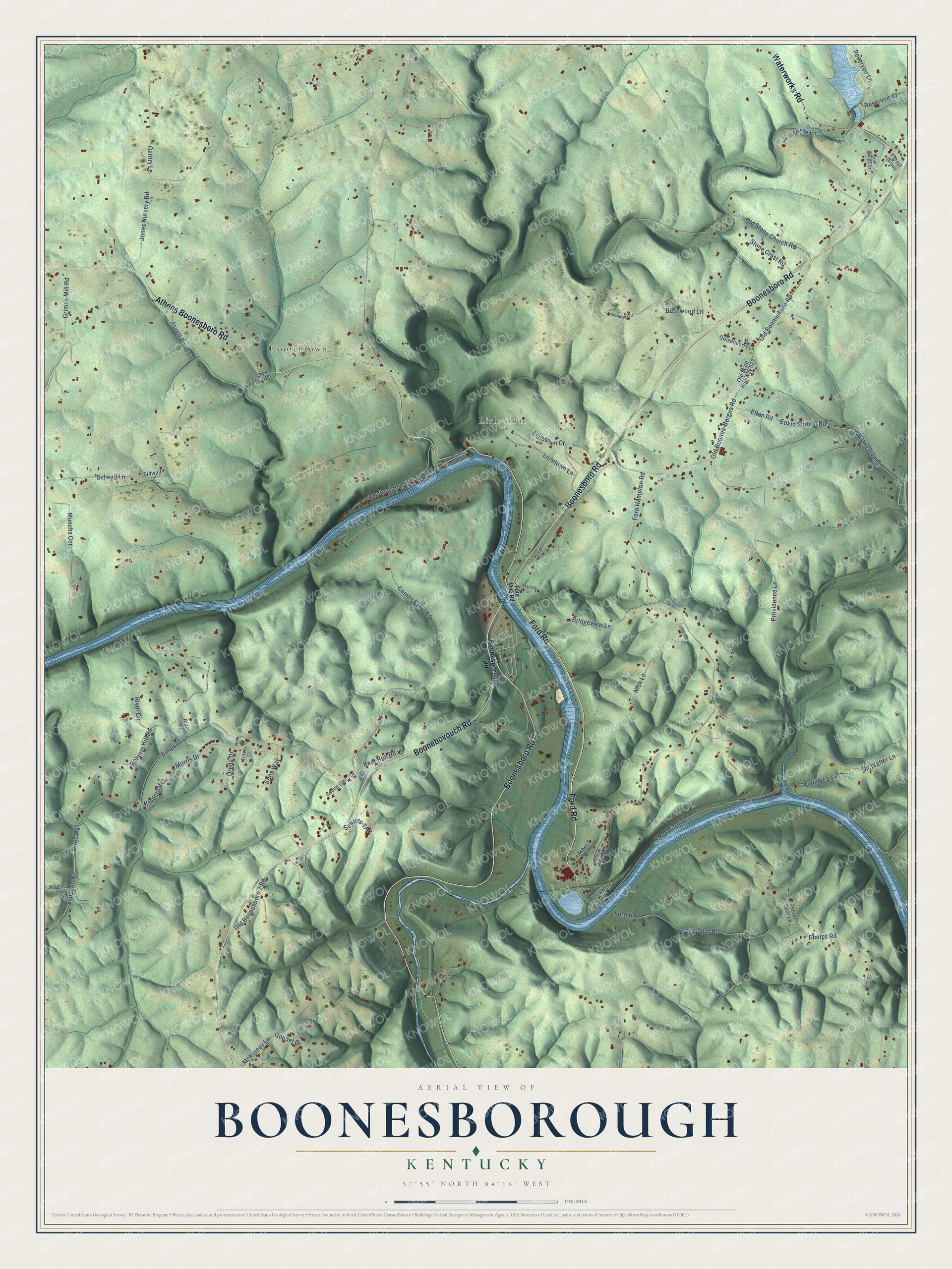 Watermarked full-map preview of Boonesborough, Kentucky