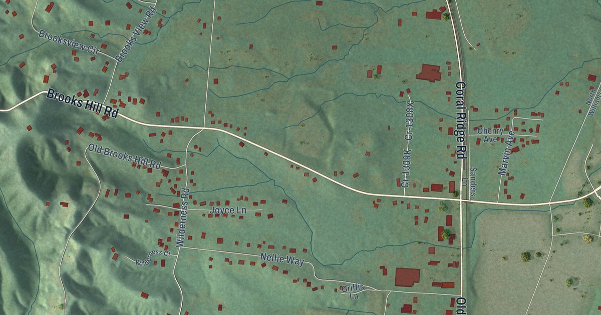 Map of Brooks, Kentucky in 2026
