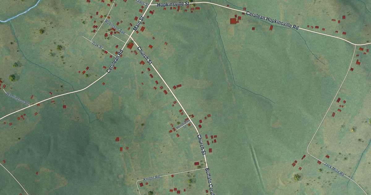Map of Cerulean, Kentucky in 2026