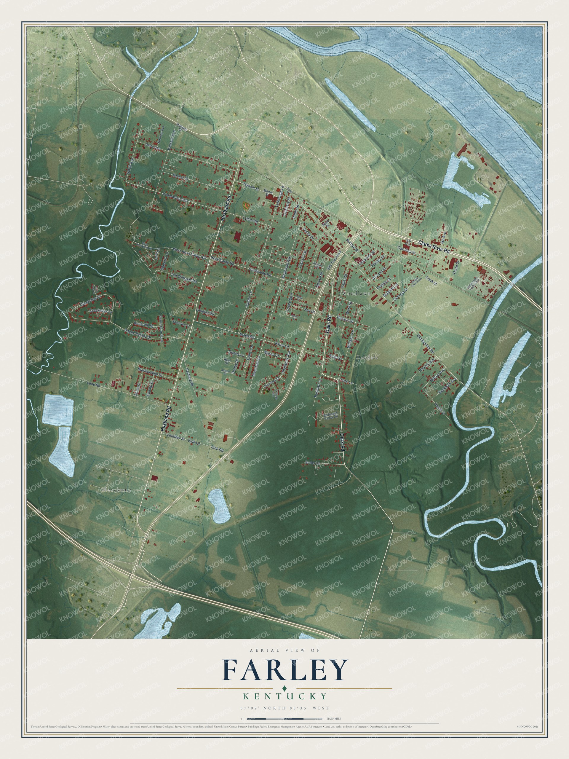Watermarked full-map preview of Farley, Kentucky