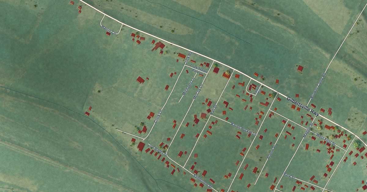 Map of Gilbertsville, Kentucky in 2026