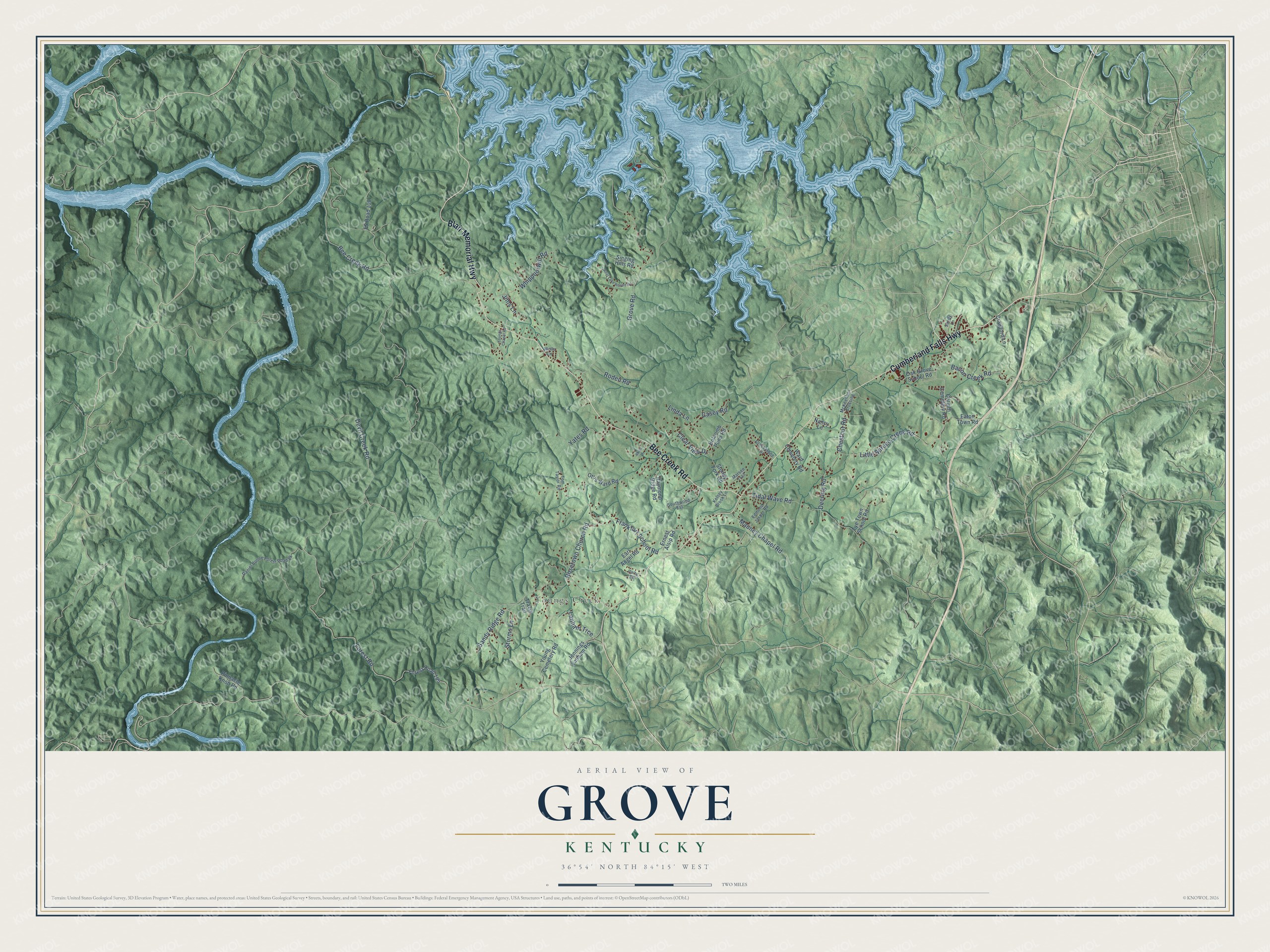 Watermarked full-map preview of Grove, Kentucky