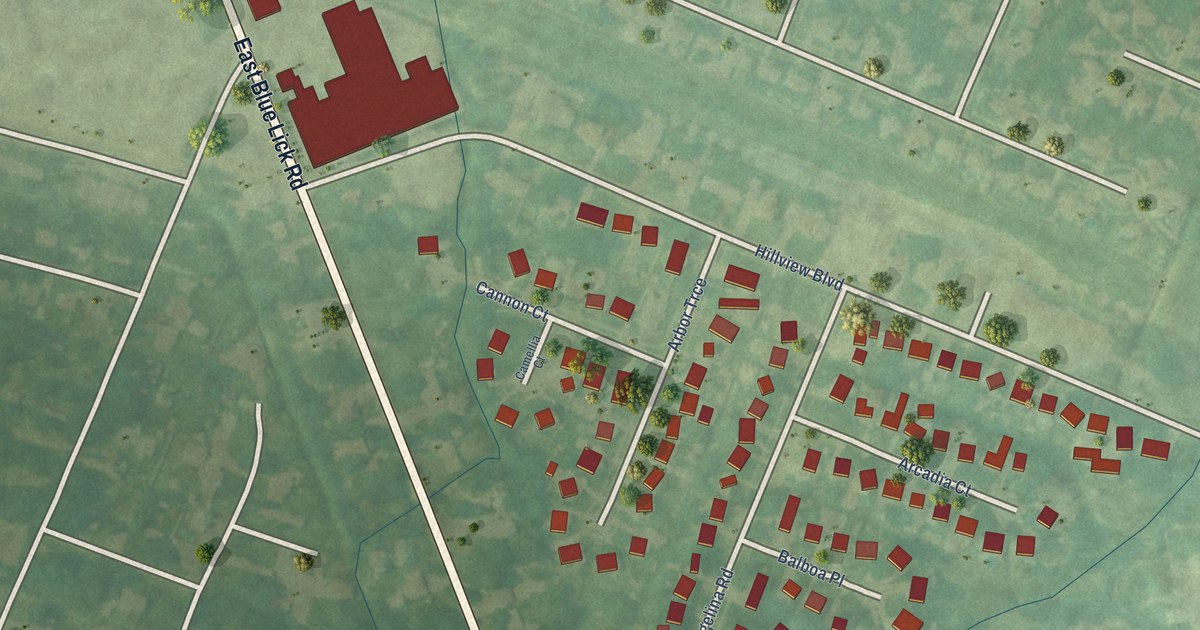 Map of Hunters Hollow, Kentucky in 2026