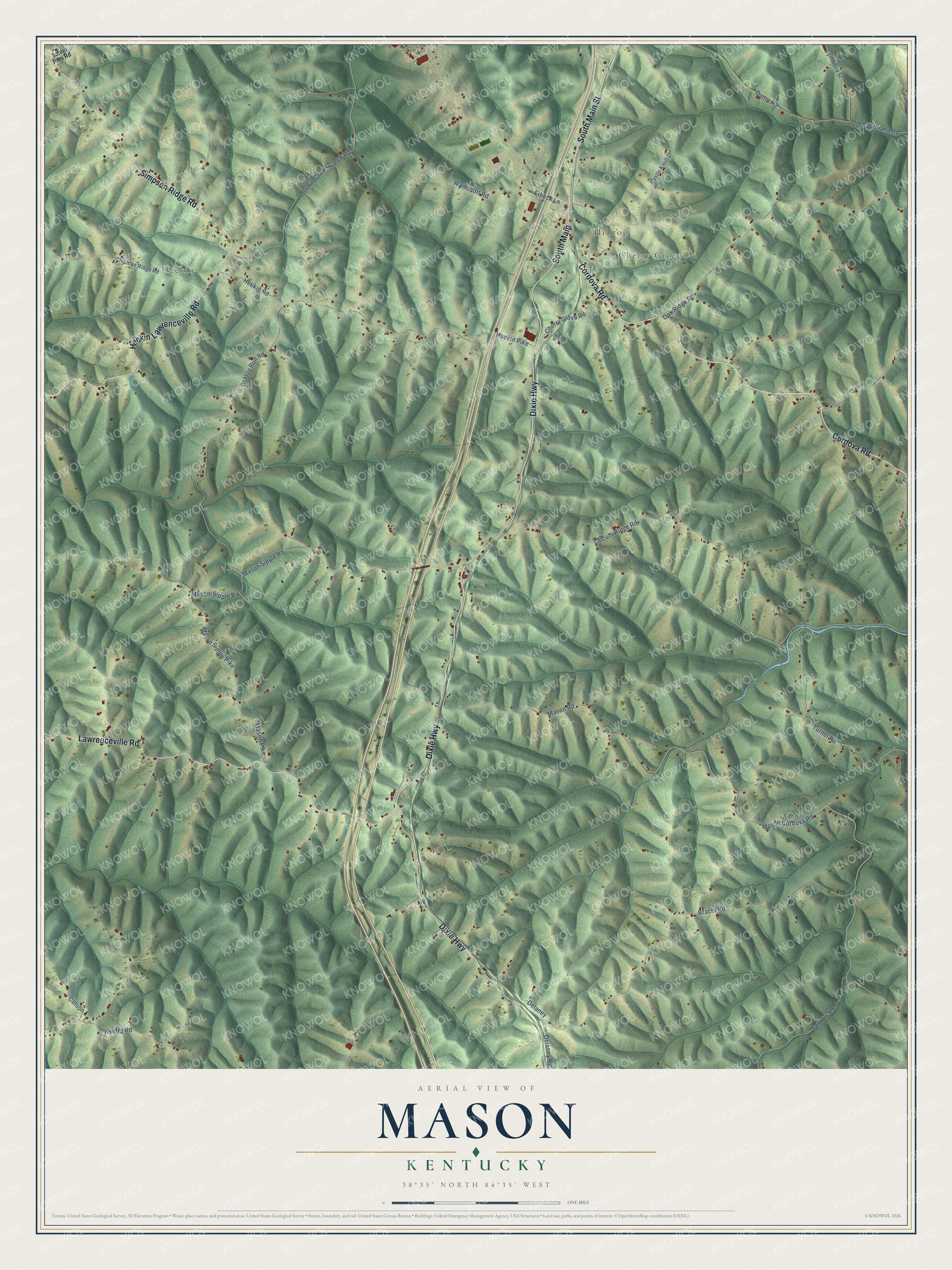 Watermarked full-map preview of Mason, Kentucky