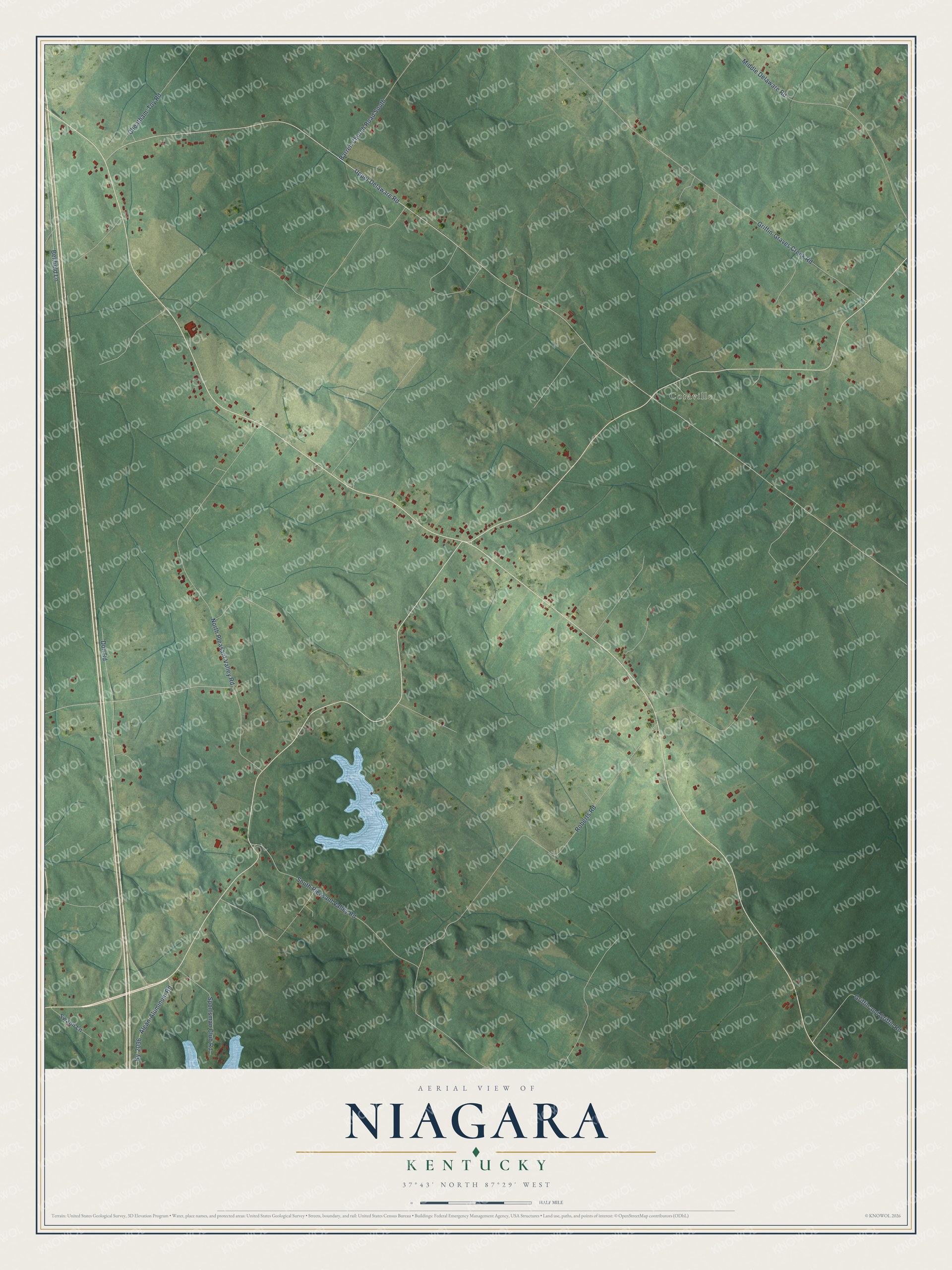 Watermarked full-map preview of Niagara, Kentucky