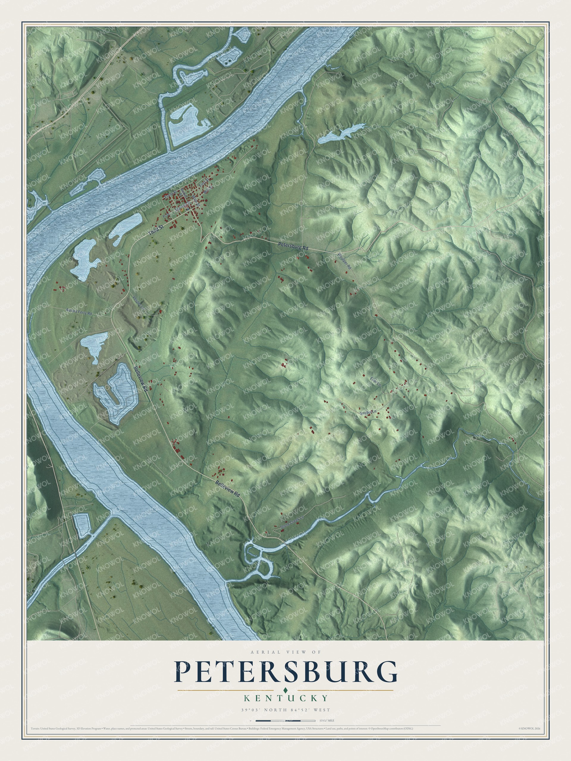 Watermarked full-map preview of Petersburg, Kentucky