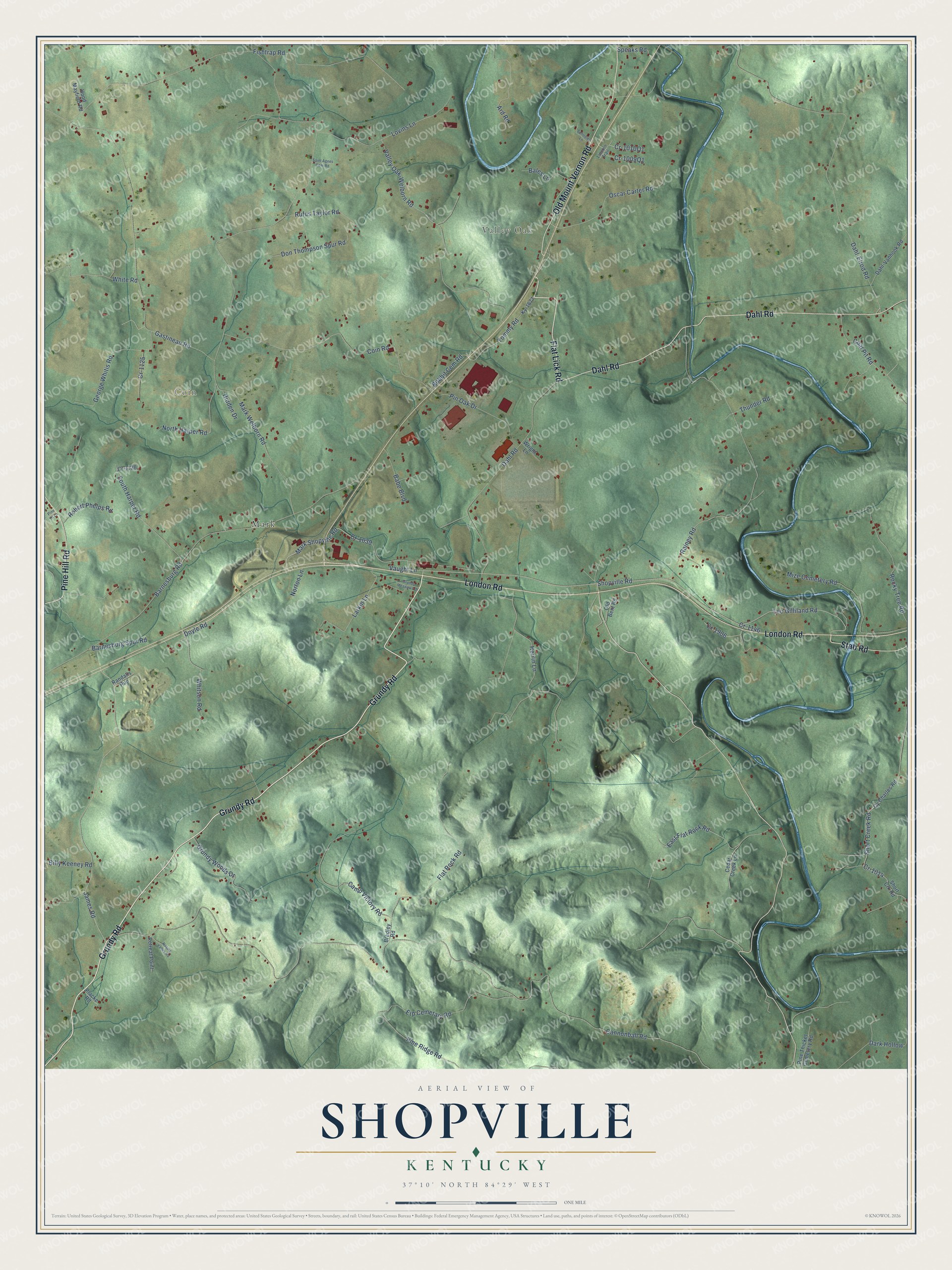 Watermarked full-map preview of Shopville, Kentucky