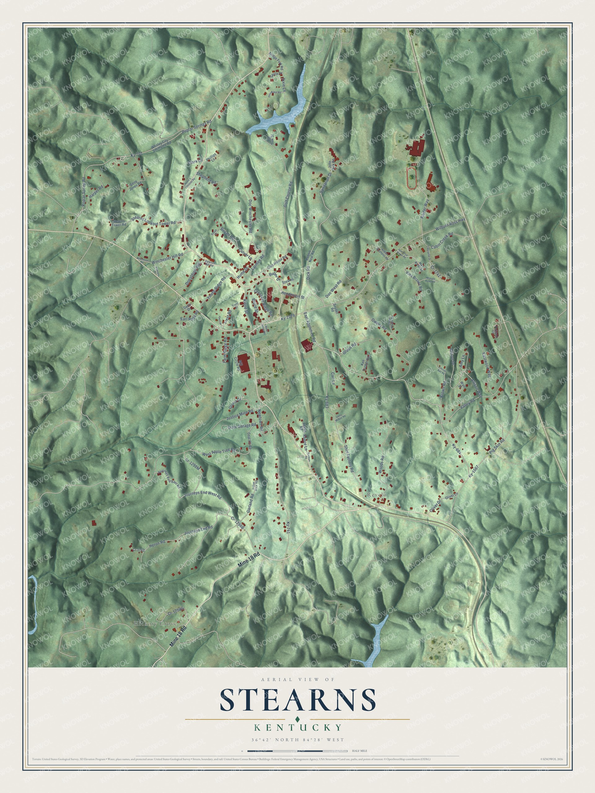 Watermarked full-map preview of Stearns, Kentucky