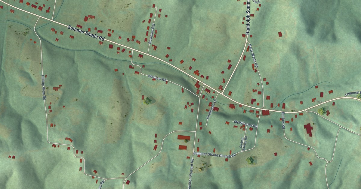 Map of Summer Shade, Kentucky in 2026