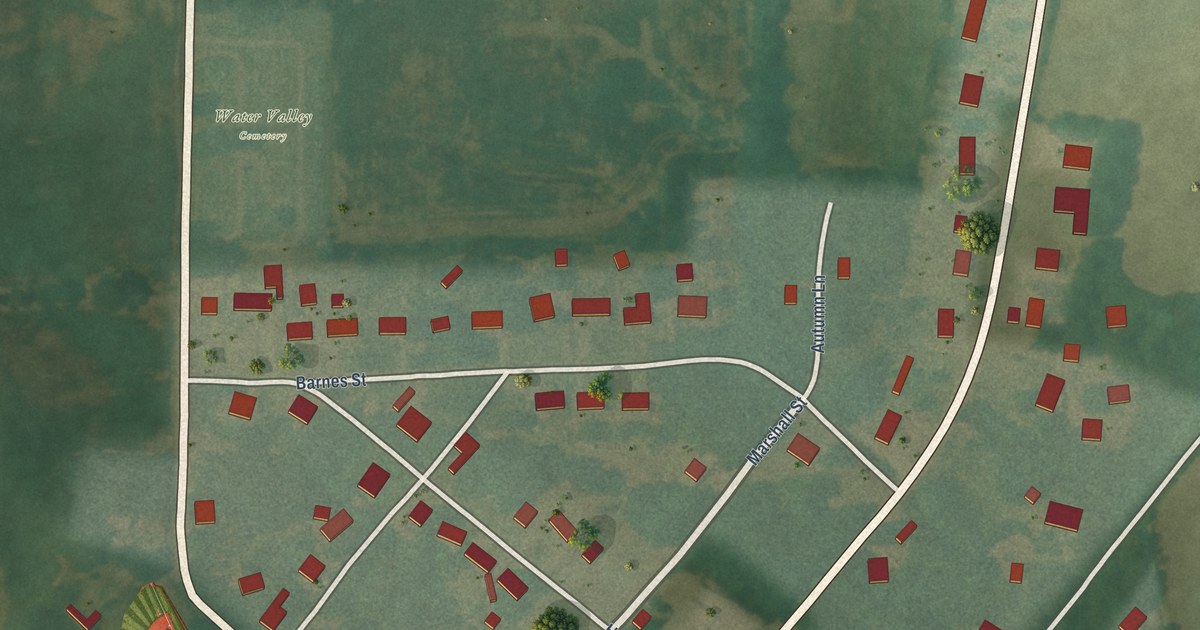 Map of Water Valley, Kentucky in 2026
