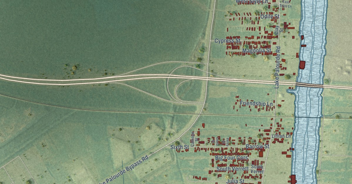Map of Amelia, Louisiana in 2026