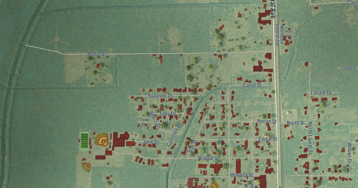 Map of Amite City, Louisiana in 2026
