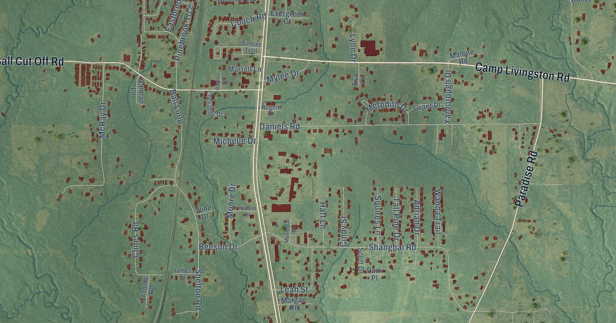Map of Ball, Louisiana in 2026