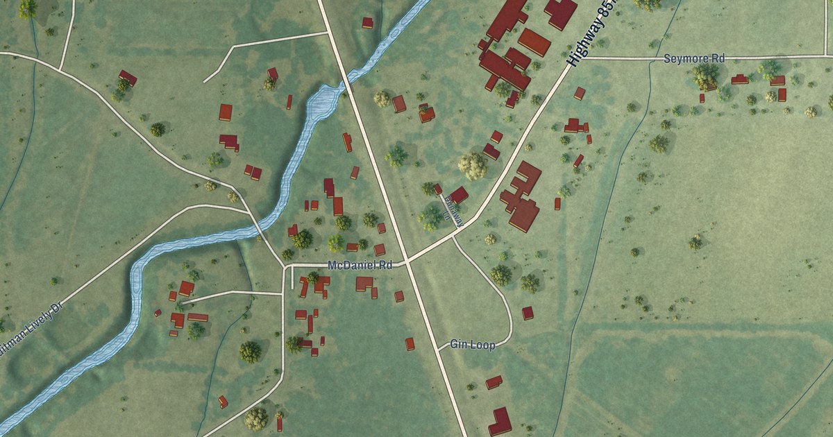 Map of Baskin, Louisiana in 2026