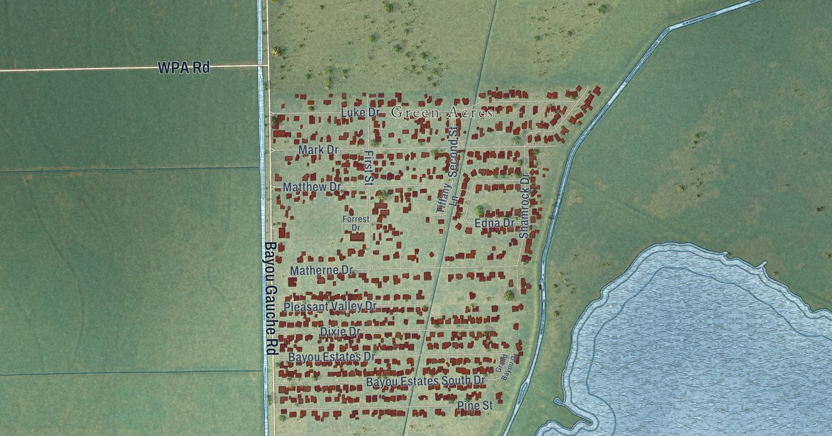 Map of Bayou Gauche, Louisiana in 2026