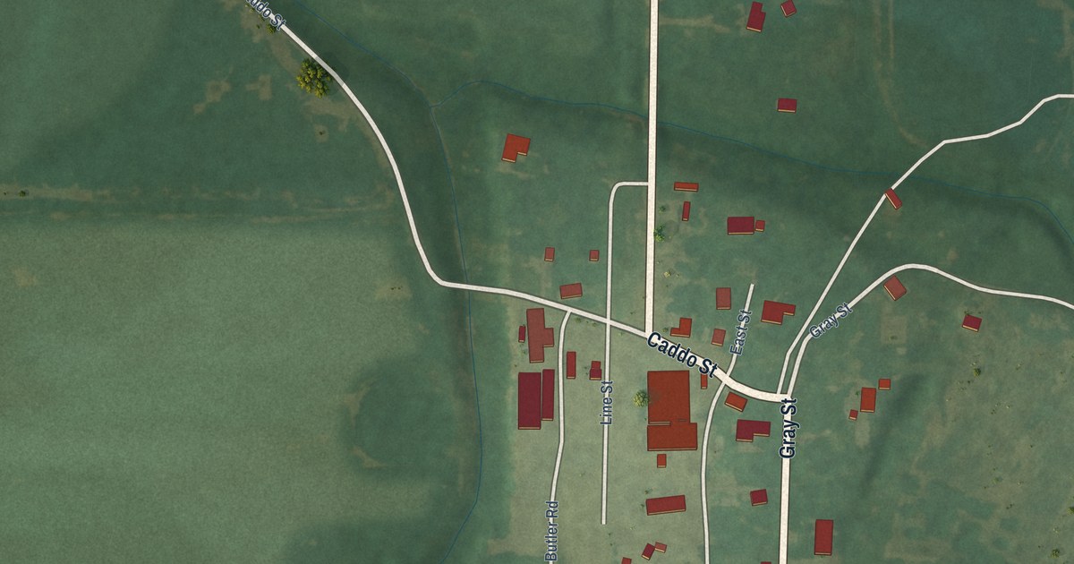 Map of Belcher, Louisiana in 2026