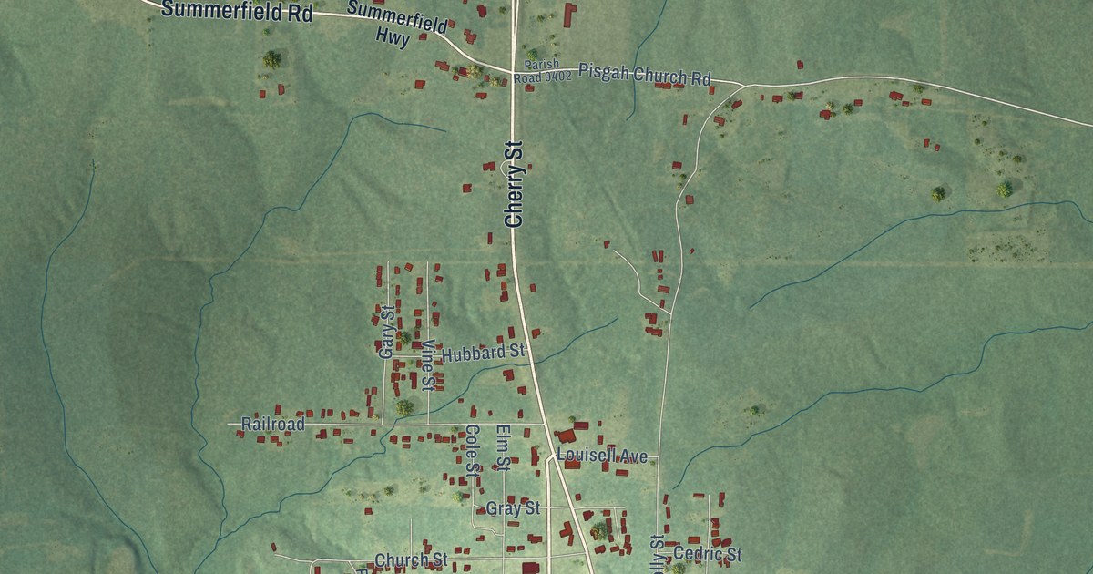 Map of Bernice, Louisiana in 2026