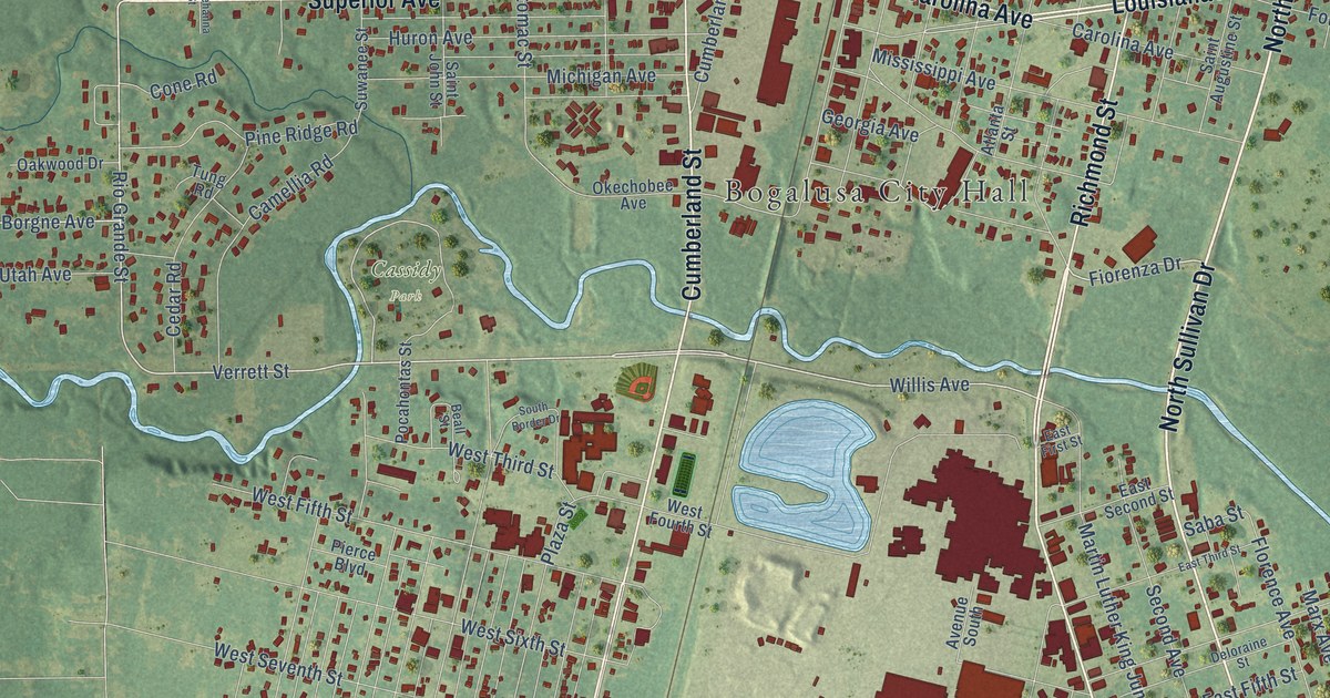 Map of Bogalusa, Louisiana in 2026
