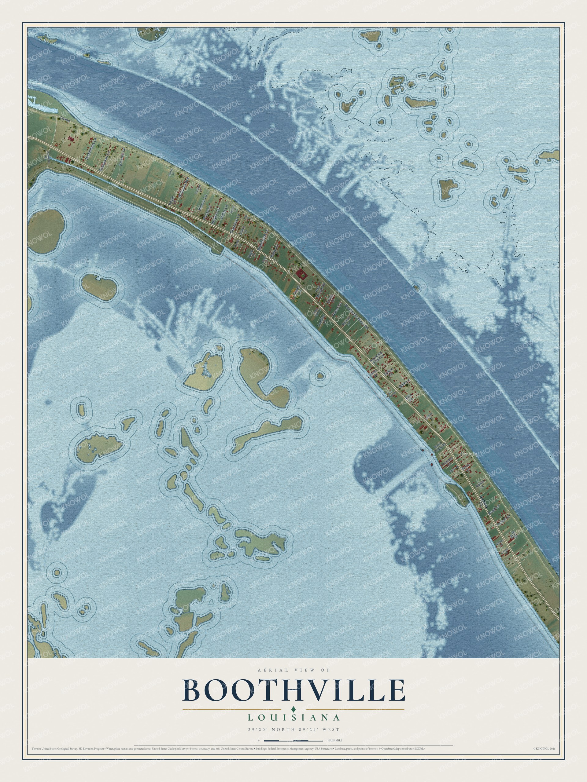 Watermarked full-map preview of Boothville, Louisiana