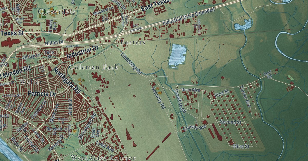 Map of Bossier City, Louisiana in 2026