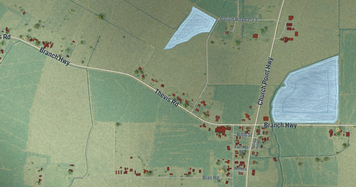 Map of Branch, Louisiana in 2026