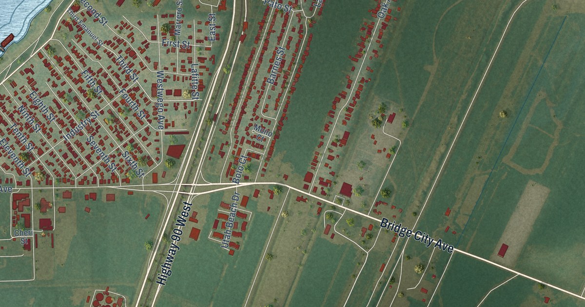 Map of Bridge City, Louisiana in 2026