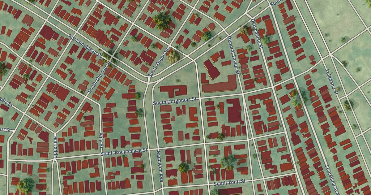 Map of Broadmoor, Louisiana in 2026