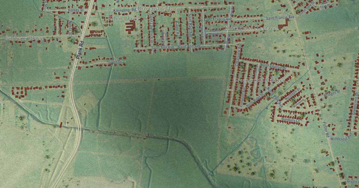 Map of Brownfields, Louisiana in 2026