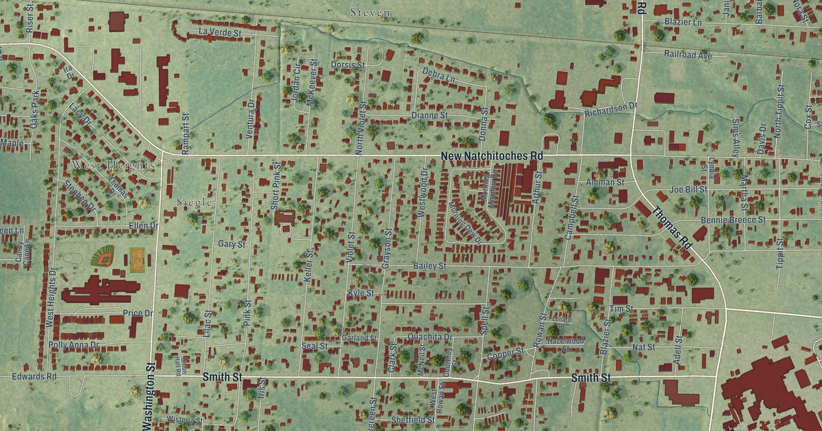 Map of Brownsville, Louisiana in 2026