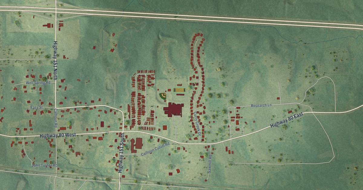 Map of Calhoun, Louisiana in 2026