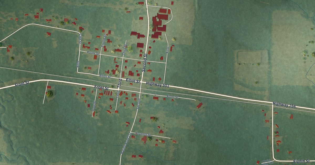 Map of Calvin, Louisiana in 2026
