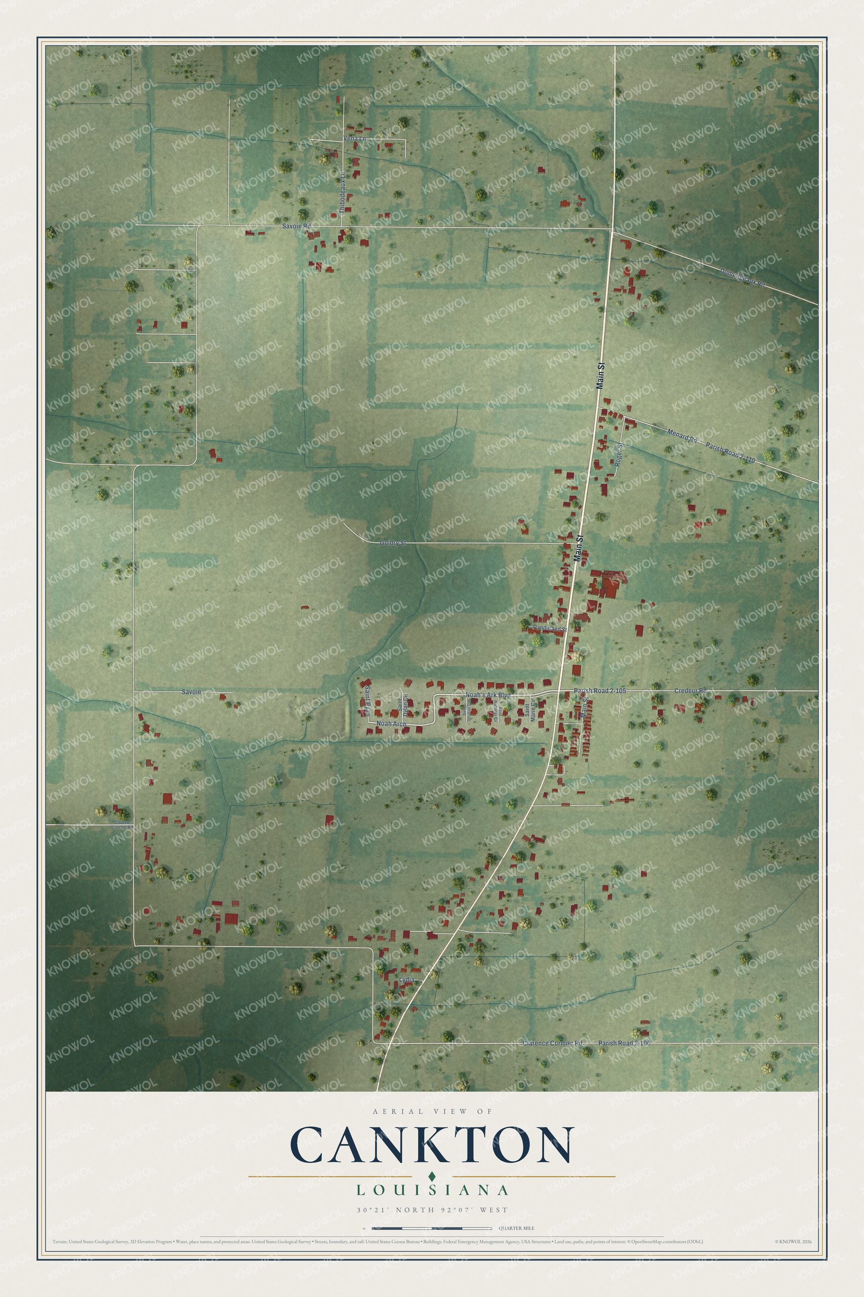 Watermarked full-map preview of Cankton, Louisiana