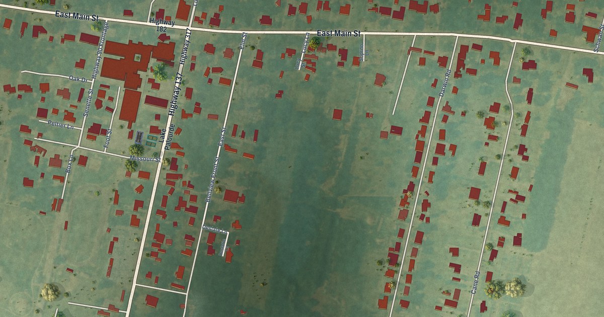 Map of Centerville, Louisiana in 2026