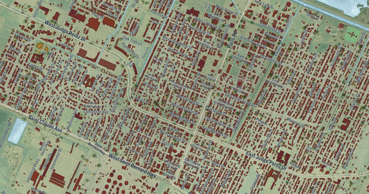 Map of Chalmette, Louisiana in 2026